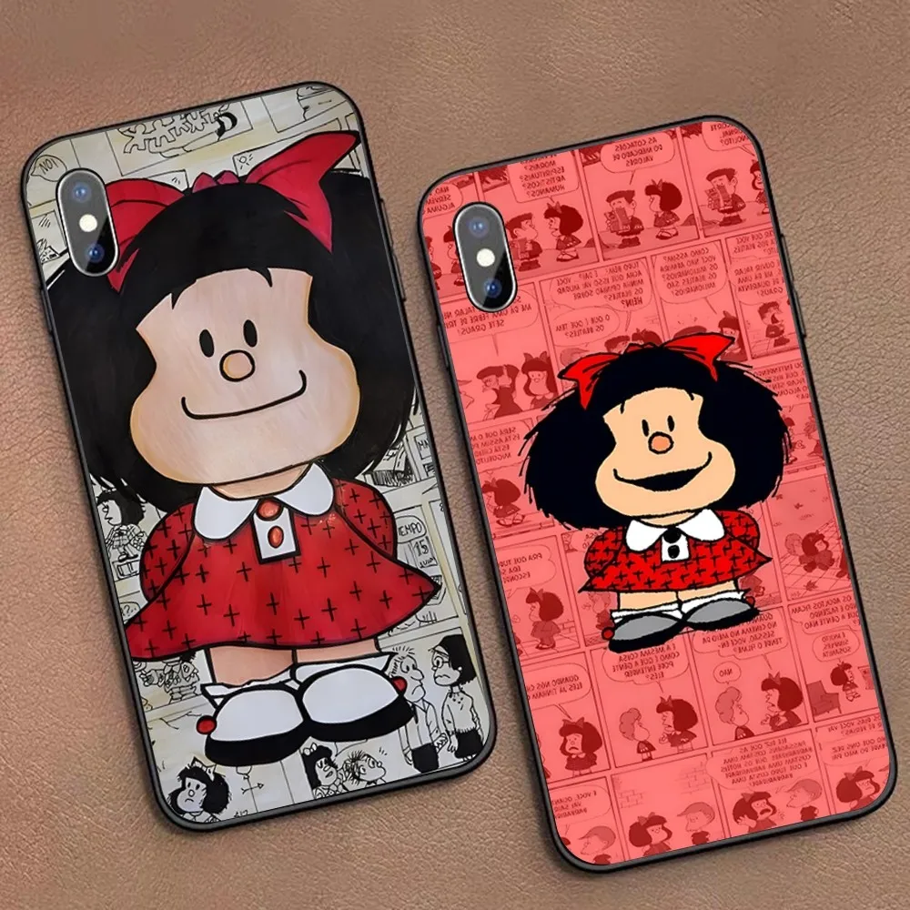 Mafalda Phone Case For iPhone 15 14 11 12 13 Mini Pro XS Max Cover 6 7 8 Plus X XR SE 2020 Funda Shell