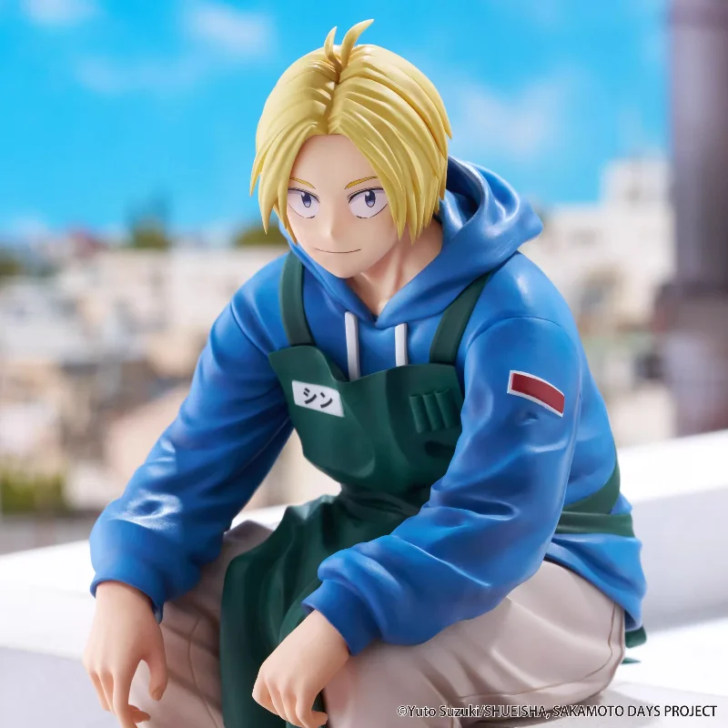 Original anime sakamoto dias shin asakura postura sentada figuras de ação ornamentos modelo hobbies colecionáveis