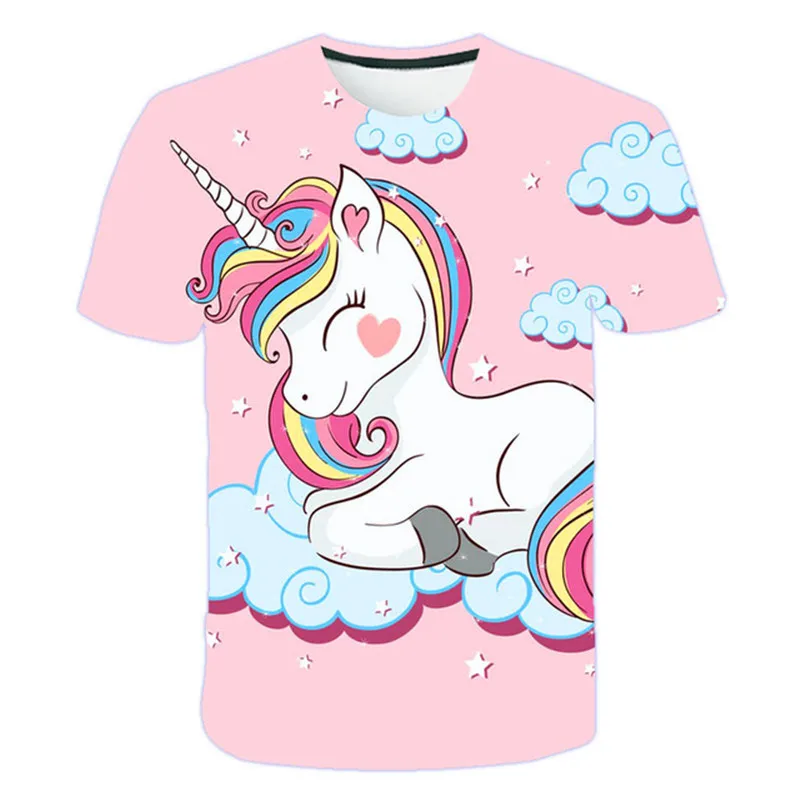 

Kids Unicorn Cute Shirts T-Shirt for Children's Children Girls Boys a Boy Shirt Children Kid's Kid Cartoon Tops Clothing Clothes