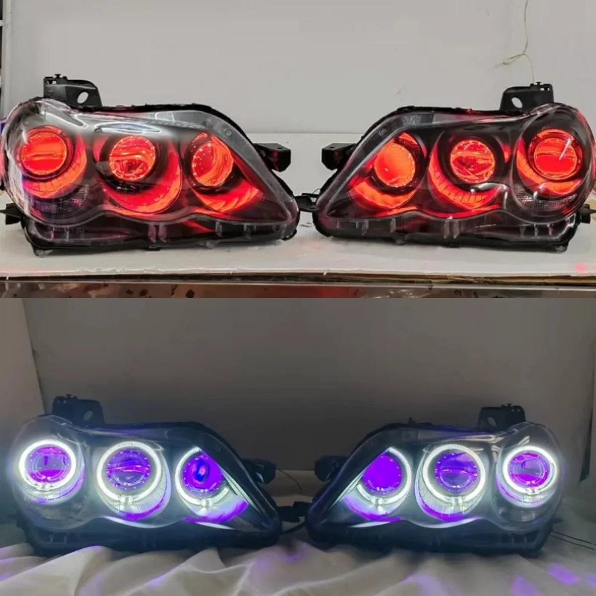 Headlight Assembly for Toyota Reiz 05-09 modified Devil & Angle Eye front lamp lens flash light Car Accessories