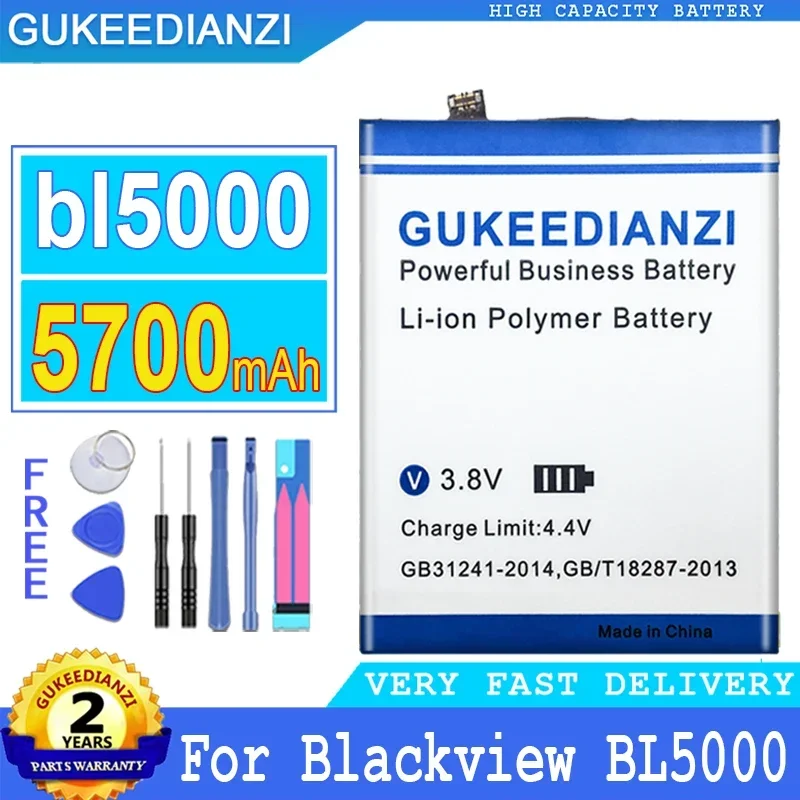 

Запасная батарея GUKEEDIANZI Bl5000 (LI566376HTT-B ) 5700mAh для Blackview BL 5000 мобильный телефон Bateria + Инструменты