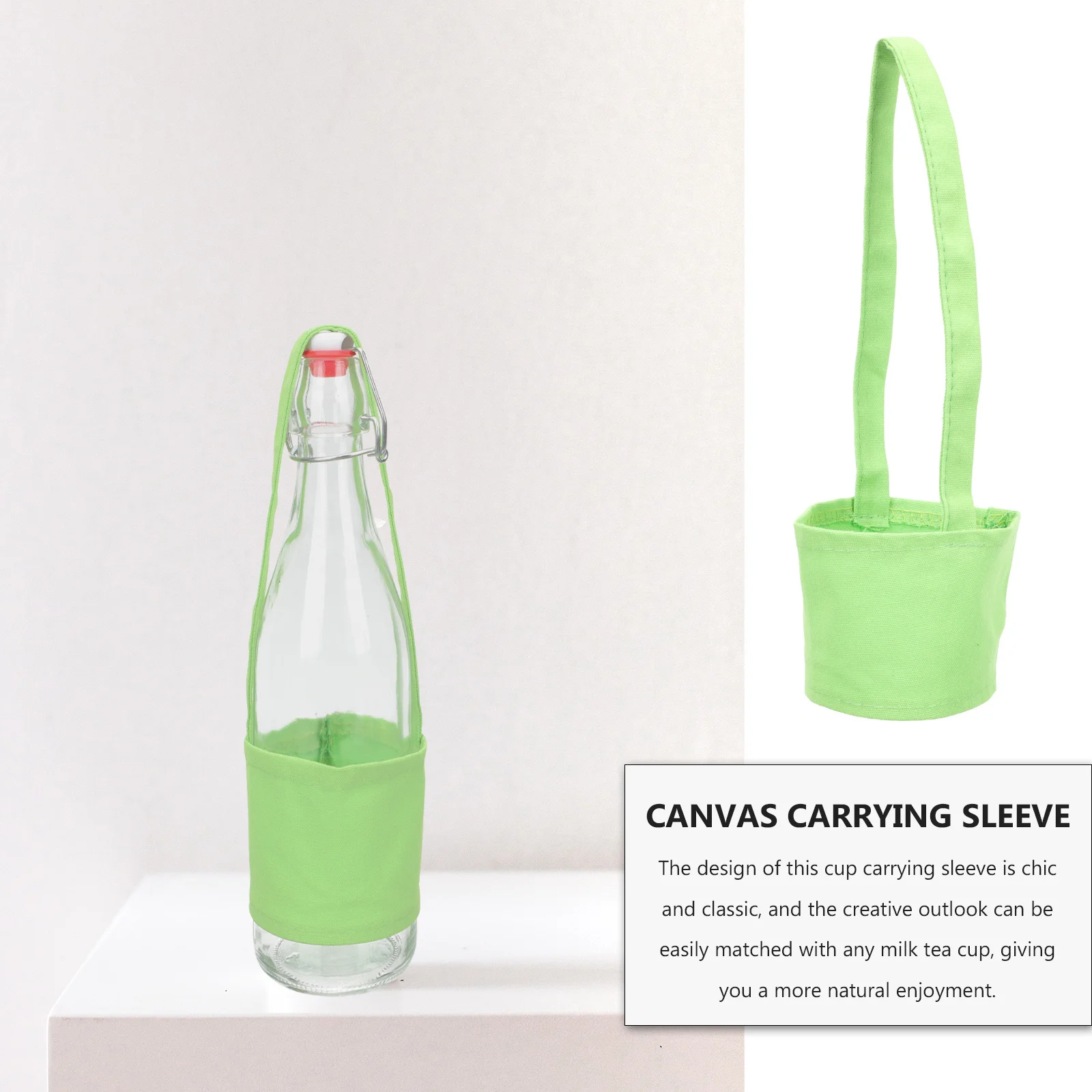 

6Pcs Portable Canvas Milk Tea Cup Sleeve Handheld Washable Coffee Holder Drink Cup Carrier Cover Coffee Holder with Handle