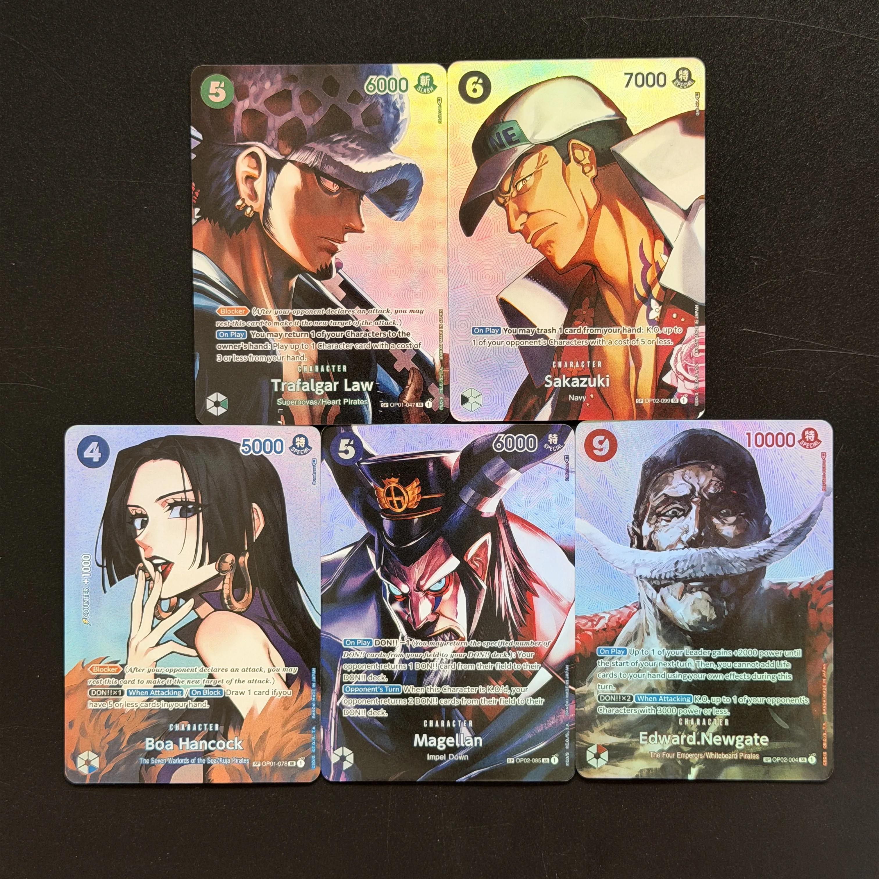 5 Style One Piece Card Game Sakazuki OP02-099 SP Magellan Trafalgar Law Sakazuki Super Rare Alt Art Foil Collection Game Card
