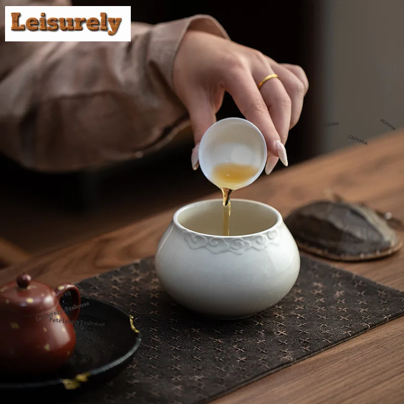 HOYIHM 380ml Plant Ash Relief Floating Clouds Jianshui Small Tea Wash Tea Residue Bucket Mini Tea Garbage Can Chaxi Teaset Gifts
