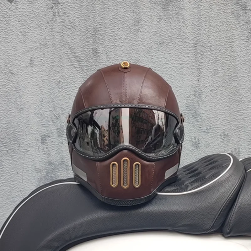 

Hot Sale Pig Snout Design Fiberglass Full Face Motorcycle Helmet with Fashionable Appearance Winter Warmth and Wind Protection