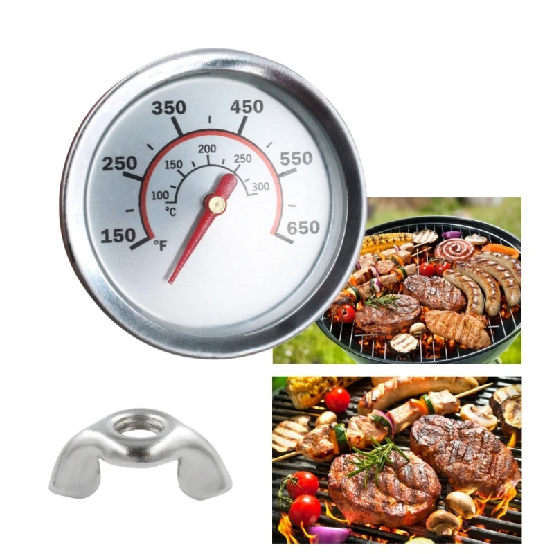 StainlessSteel Monitors Thermometer for Oven Grill 150-650 Degrees Fahrenheits Temperature Easy to Read DropShipping