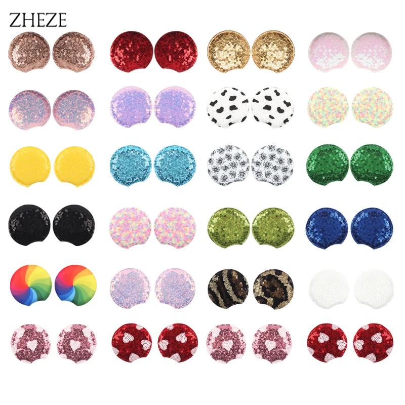 10 Pairs/Lot Glitter Sequins 2.8\'\' Mouse Ears Headwear Trendy Cute Kids Headband Girls DIY Hair Accessories