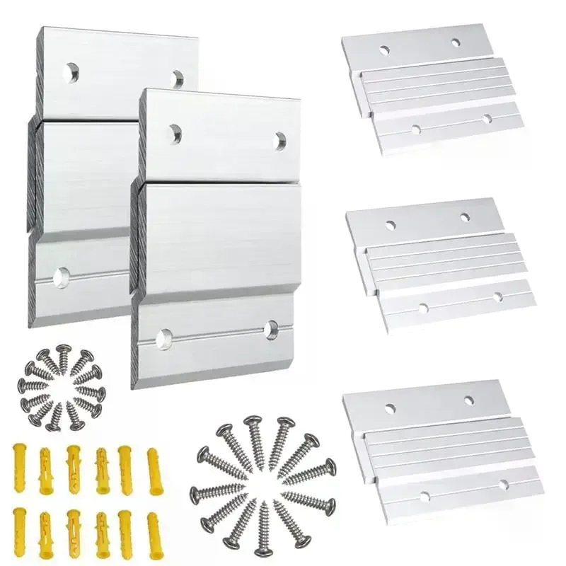 1 Pairs French Cleat Picture Hanger Heavy Duty Aluminum Z-Clamps Interlocking Wall Mounting Bracket Picture Hanging For Mirrors