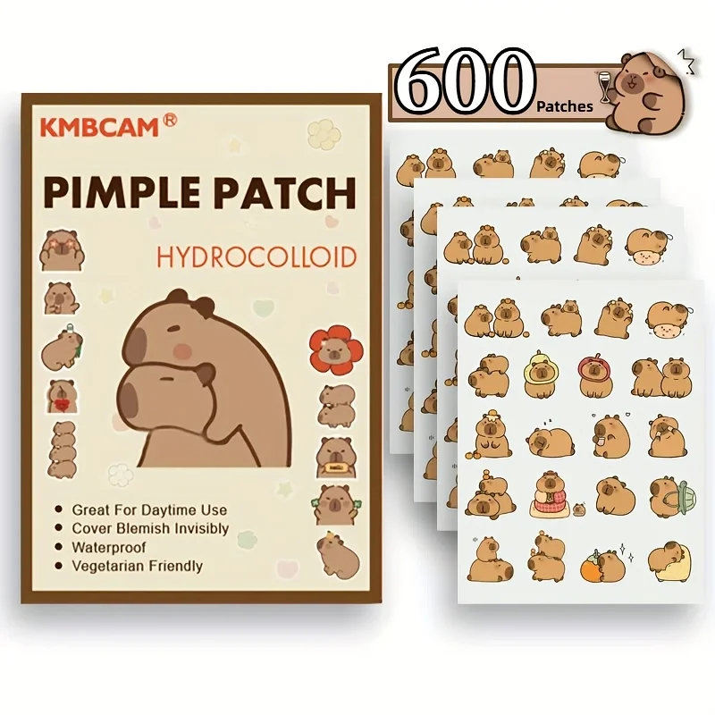 Adesivos faciais em formato de capivara para espinhas - Sem fragrância, sem parabenos - Unissex adulto, compatível com todos os tipos de pele, adesivo