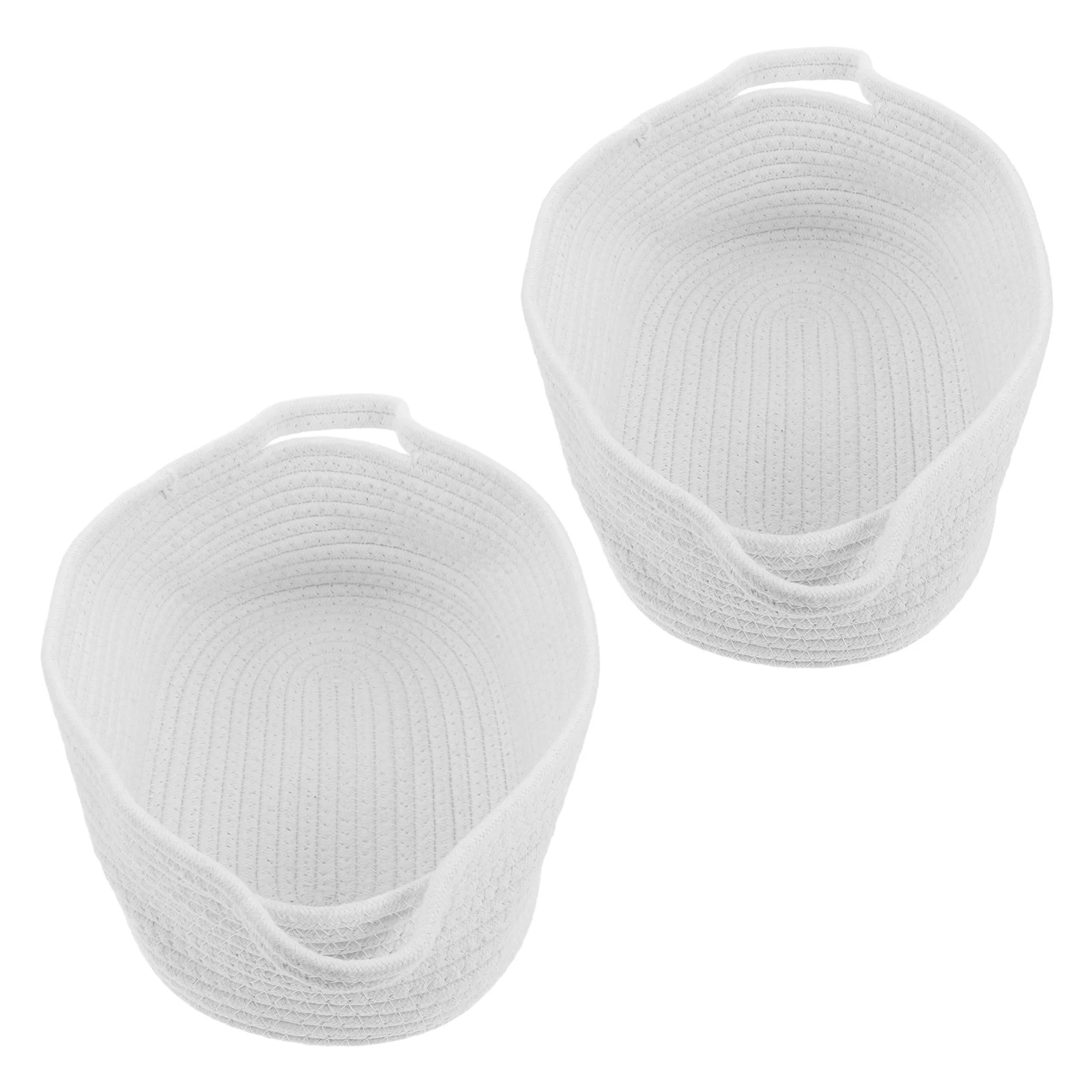 

2 Pcs Storage Basket Mini Cotton Rope Baskets Decorative Dog Toy for Shelves Pet