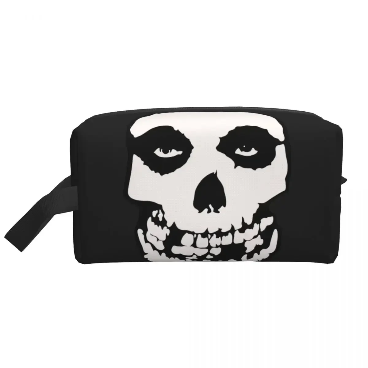 Custom Rock Punk Band Misfits Skull Face Cosmetic Bag Women Large Capacity Heavy Makeup Case Beauty Storage Toiletry Bags