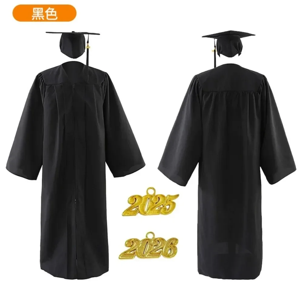 Ensemble de toge de graduation pour lycée et université, tenue académique de baccalauréat avec toque et gland pour cérémonie de remise des diplômes