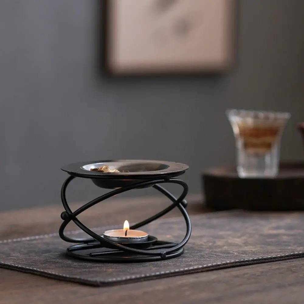 Creative Essential Oil Warmer Polygon Retro Metal Incense Burner Decorative Hollow Out Aromatherapy Burner Yoga Practice