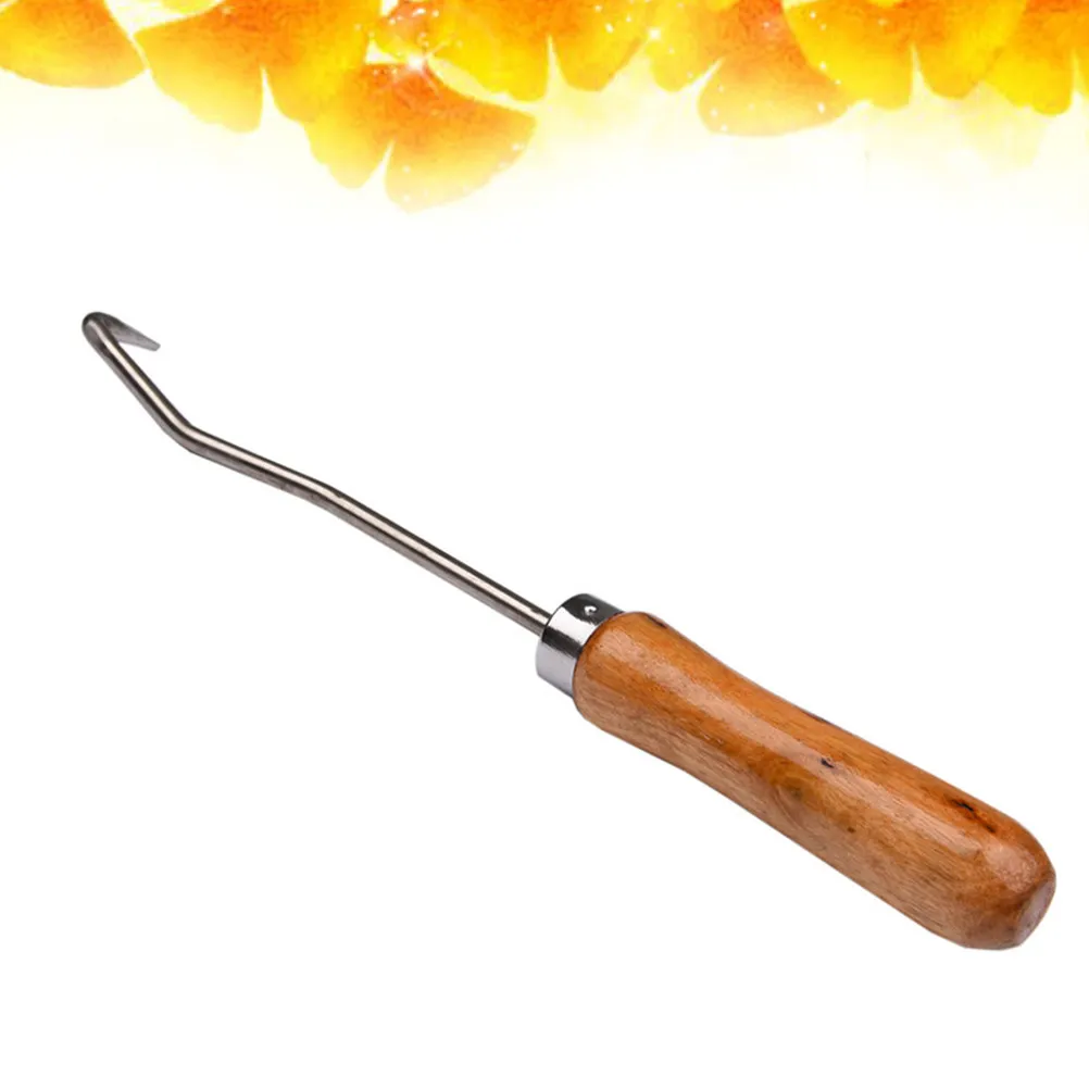 Beehive Cleaning Hook with Wood Handle – Safe Non-Damaging Beewax Remover for Honeycomb Frames, Beekeeping Tool