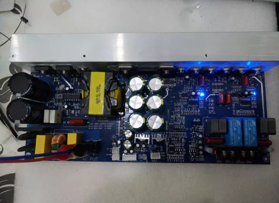 1000 watt stereo two-channel 500W+500W digital amplifier board with switching power supply