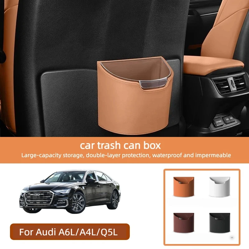

Double Layer Hanging Car Trash Can Seat Back Organizer Storage Box For Audi A6L A4L Q5L 2024 2025 Interior Accessories