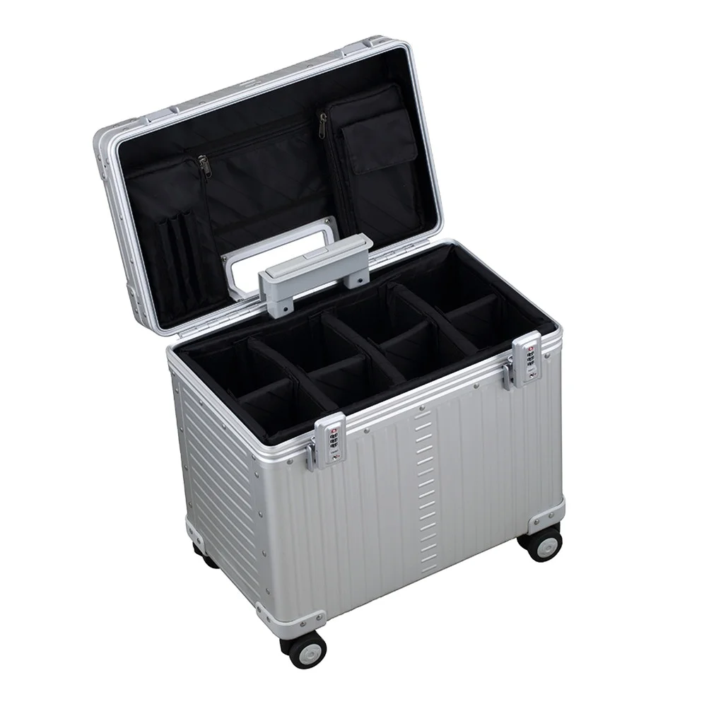 

2023 new silver customizable aluminum digital camera case with foam and logo printing electronic equipment case