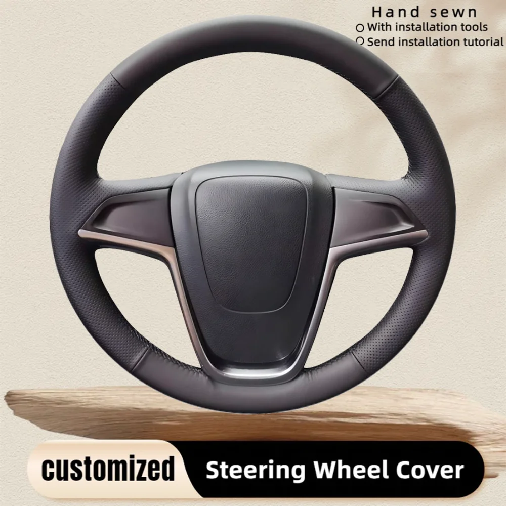 Car Steering Wheel Cover Hand Sewn Breathable Leather For Opel Insignia Astra (J) Cascada Mokka 2008-2019 Car Accessories