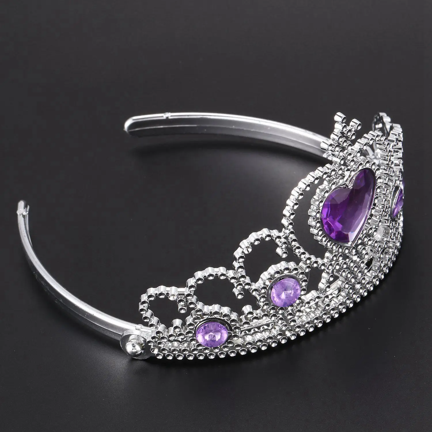 Donna matrimonio finto strass Tiara corona fascia tono argento viola