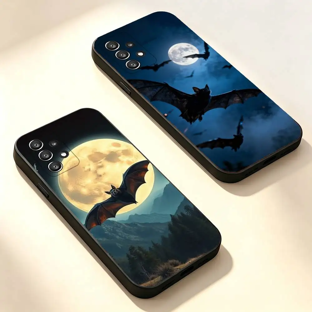 Night of the Bats Black Soft Protective Case For Samsung Galaxy S30, 25,24,23,22,21,20,10 Ultra Plus Lite FE