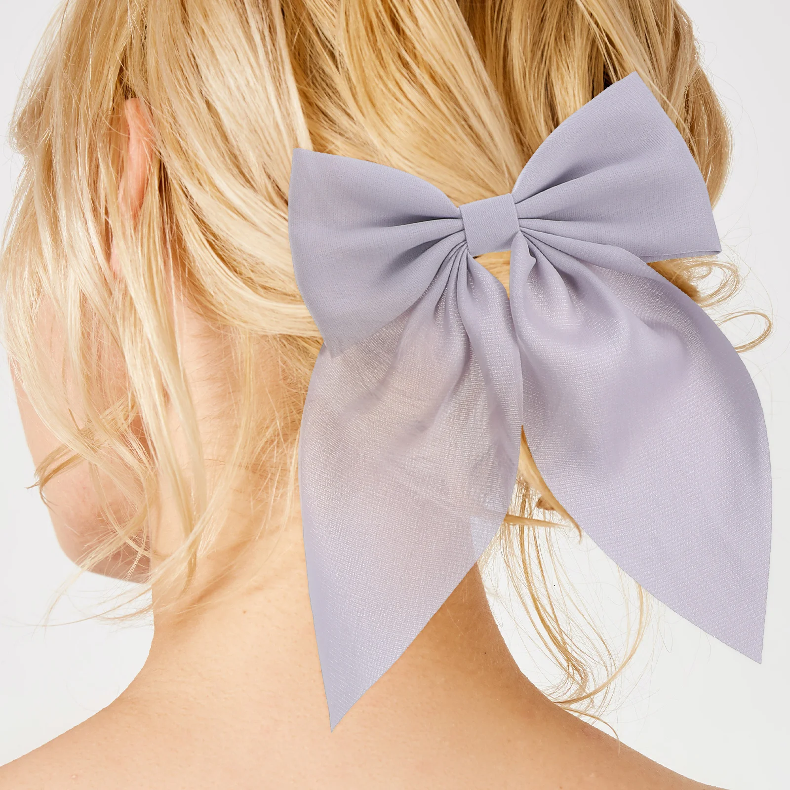 

2 pcs Large Clips Girls Hair Accessories Elastic Bows Bow Clip For Girl Ribbons Child Party Braid Straight Hair