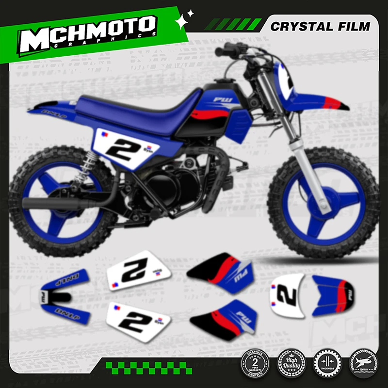 

MCHMFG Dirt Bike Graphics Background Decal Stickers Kits All Year Number Name Custom For YAMAHA PW50 PW 50
