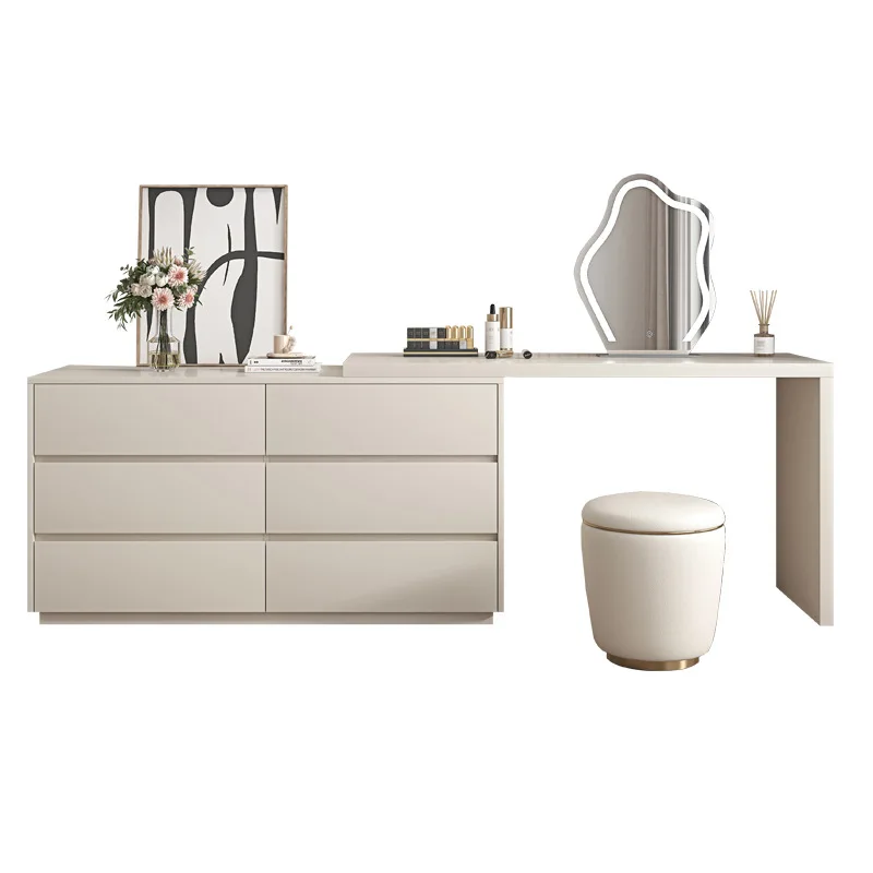 

Dresser Home Bedroom Modern Simple Bucket Cabinet, Integrated Dresser Cream Style Makeup Table