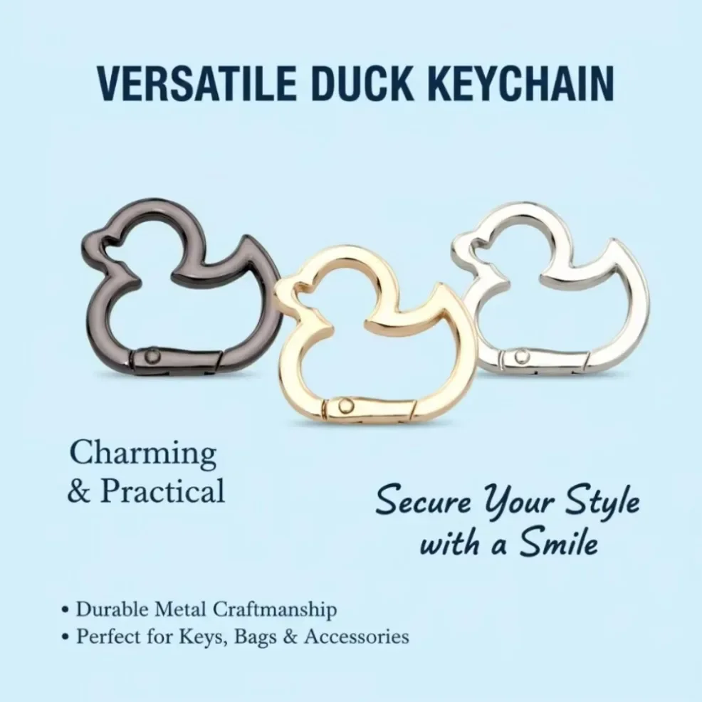 5/30Pcs Duck Shape Spring Zinc alloy Ring Open Buckle Carabiner Snap Clip for Leather Bag Handbag Belt Strap Connector Key