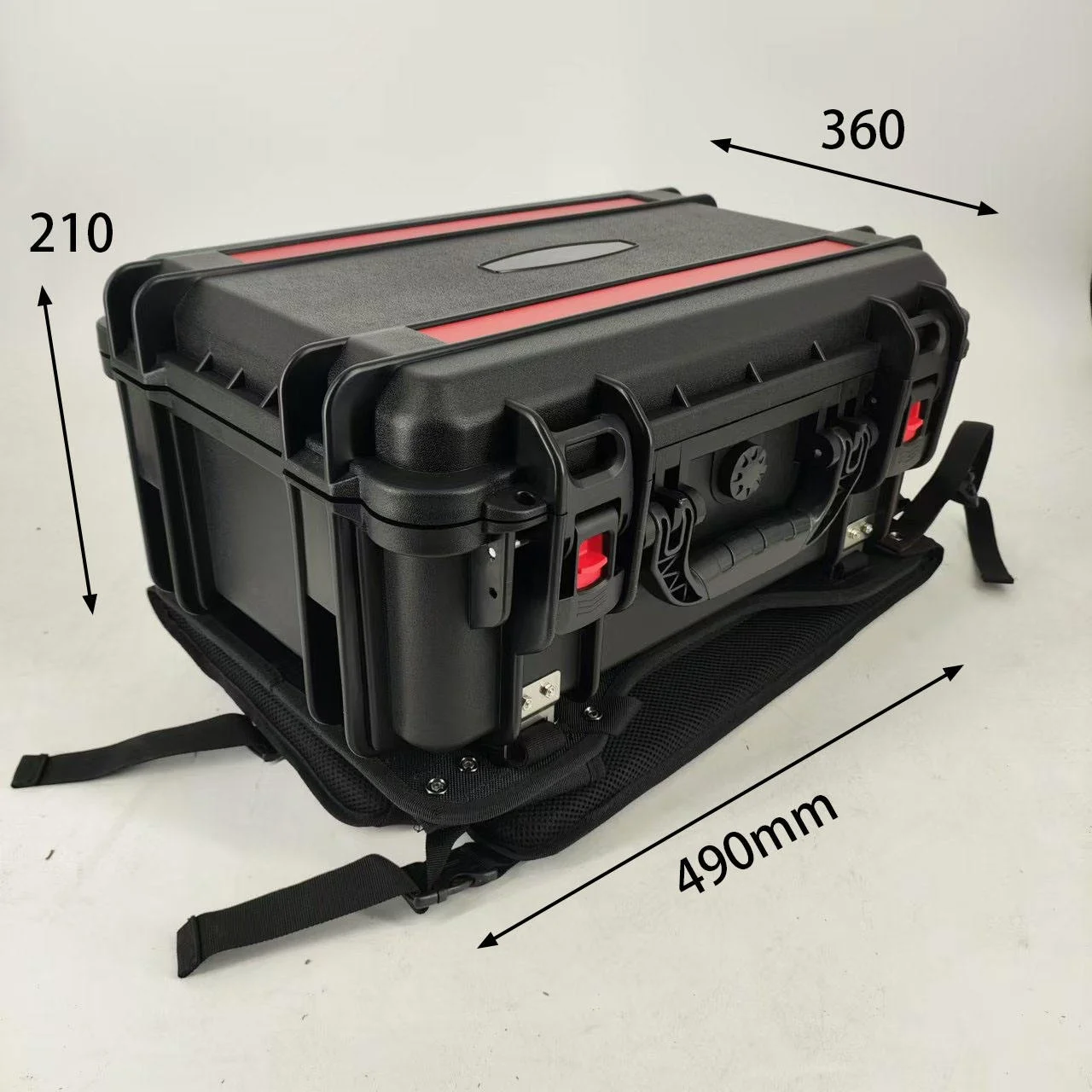 Waterproof Hard Plastic Safety Tool Case with Strap System for Secure Storage and Transport