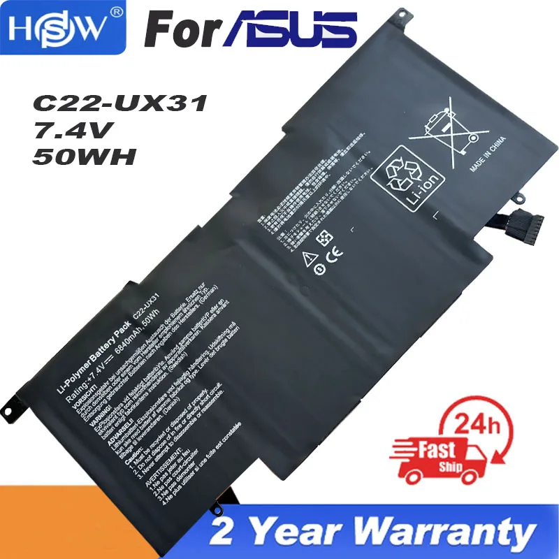 

50wh 7.4V C22-UX31 C23-UX31 Laptop Battery For Asus Zenbook UX31E UX31E-DH72 UX31A Ultrabook UX31A-R4004H BX31E BX31A Notebook