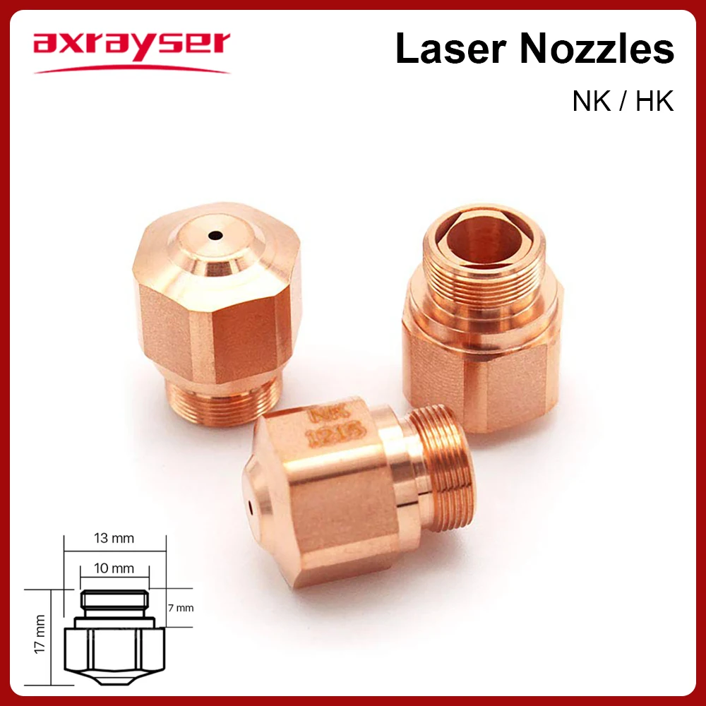 

Laser Nozzles D14 H17 M10 HK NK Caliber 0.8-4.0mm Single Double Copper Nozzle for Laser Cutting Machine