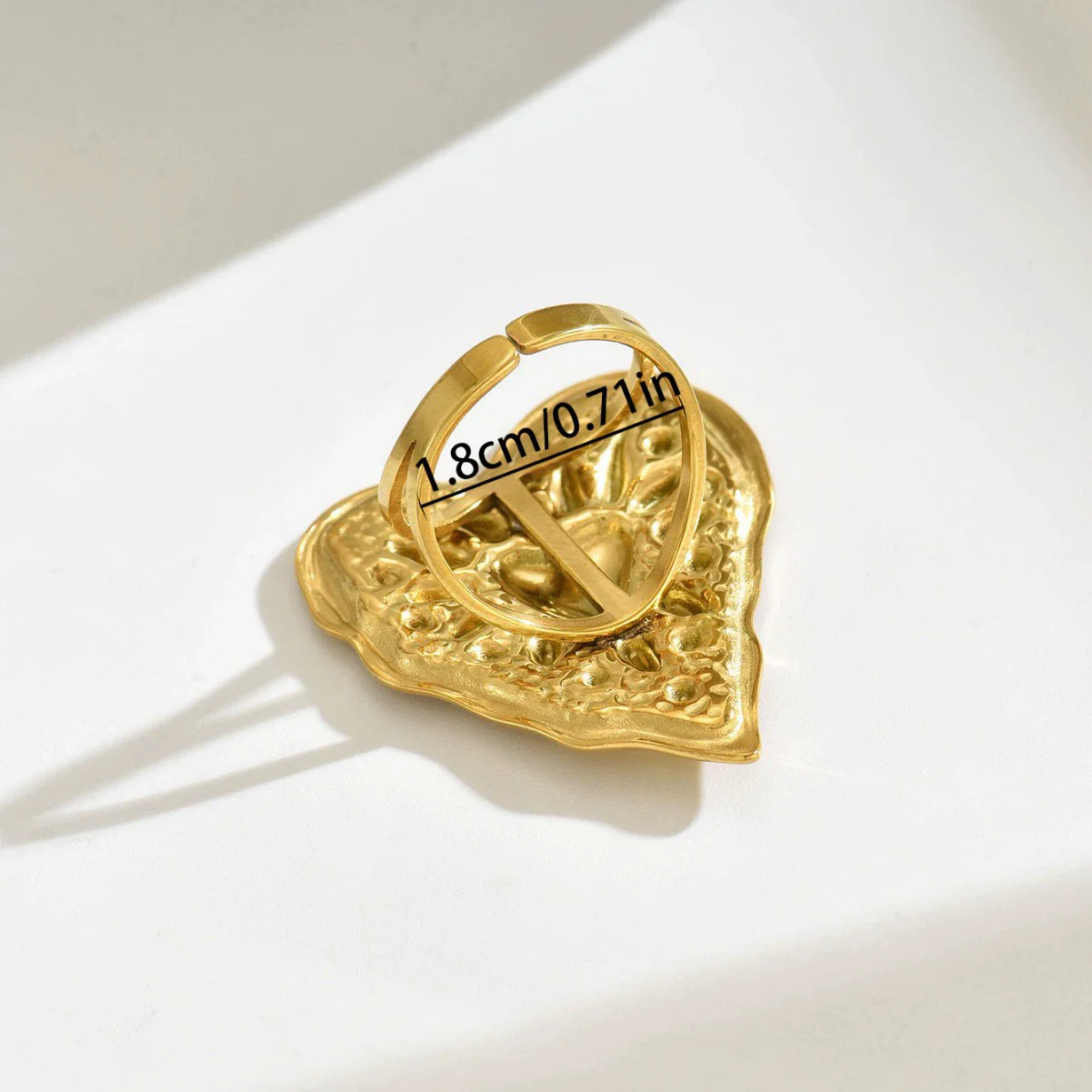 Xiyanike Overdreven Persoonlijkheid Geplooide Textuur Hart Open Ringen Voor Vrouwen Vintage Mode Nieuwe Sieraden Gift Party Dagelijks Anillos