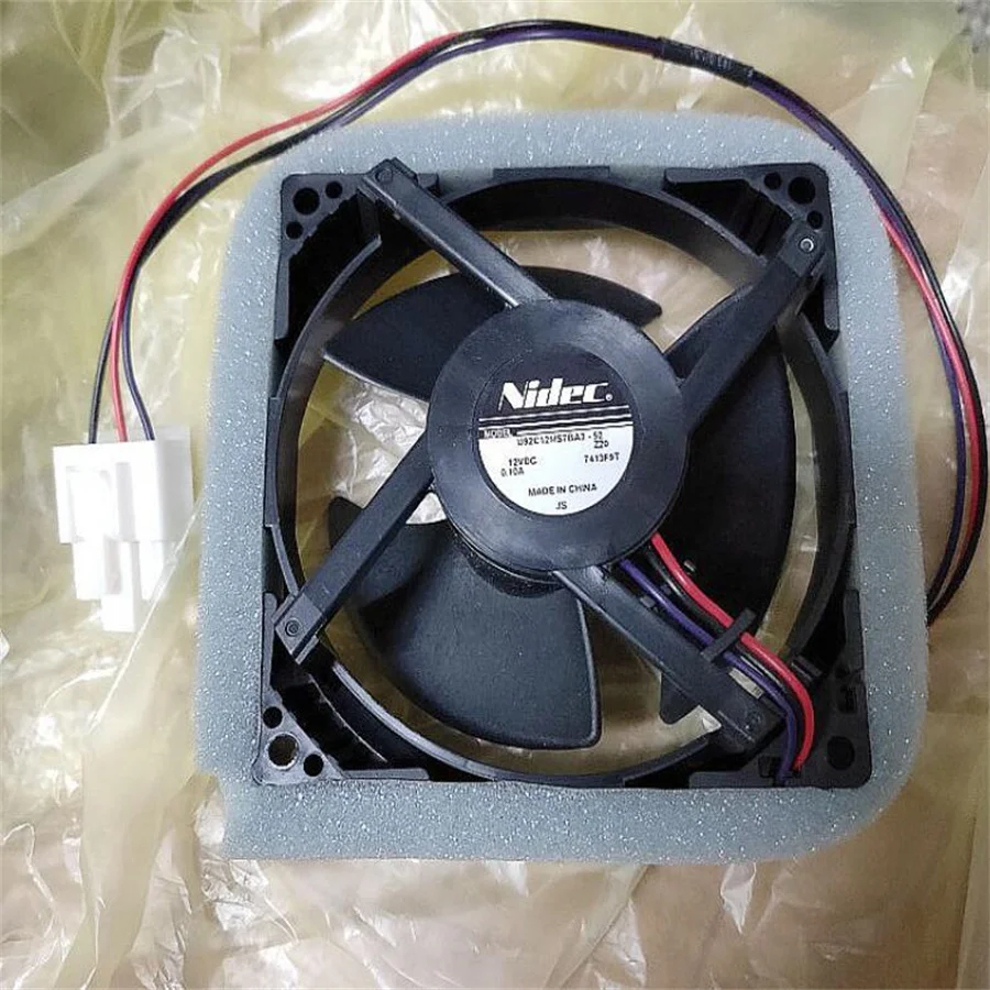 U92C12MS7BA3-52 NIDEC 9CM 12V 0.10A three-line refrigerator fan