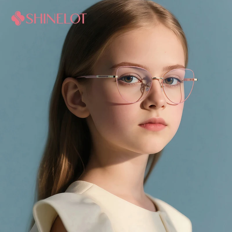 

991501 Cute Girl Blue Light Blocker Glasses for Primary School Kids Eyeglasses Children Eye Protection Funny Party Eyewear