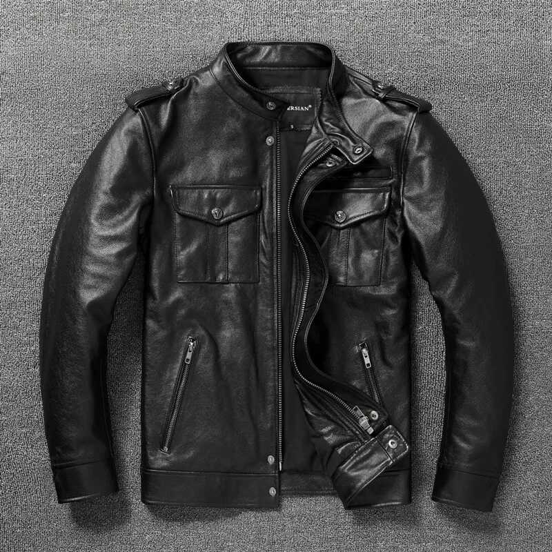 

Мужские куртки из натуральной кожи, тонкие, мягкие, из воловьей кожи, уличная мода, осенняя коллекция, кожаное пальто, мужская одежда, специальное предложение