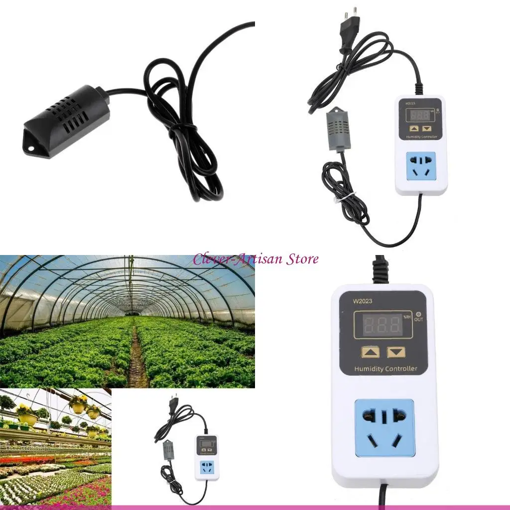 

E06B Digital Humidity Controller Humidistat Red Digits Display 00%~99%RH 110V~220V