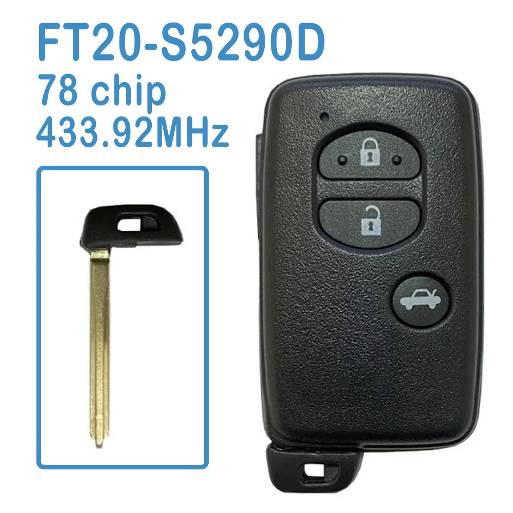 

Board#: FT20-S5290D Auto Smart Remote FSK 433.92MHz 78 Chip 2+1 Buttons Replace Car Key Fob For Subaru
