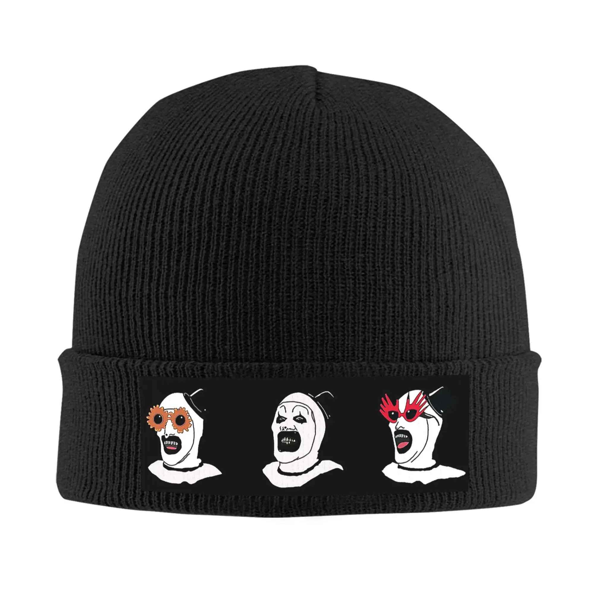 Poster Of T-Terrifiers 3 Halloween Christmas Beanie Cap Unisex Winter Warm Bonnet Femme Knit Hat Street Skullies Beanies Caps