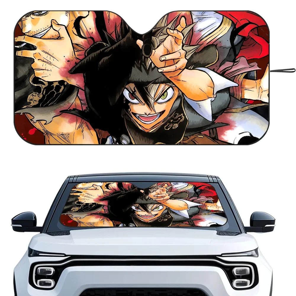 

Аниме Черный C-Clover Автомобиль SunSha Теплоизоляционная алюминиевая пленка Лобовое стекло Солнцезащитные козырьки УФ-лучей Блоки Автомобильный солнцезащитный козырек Защита