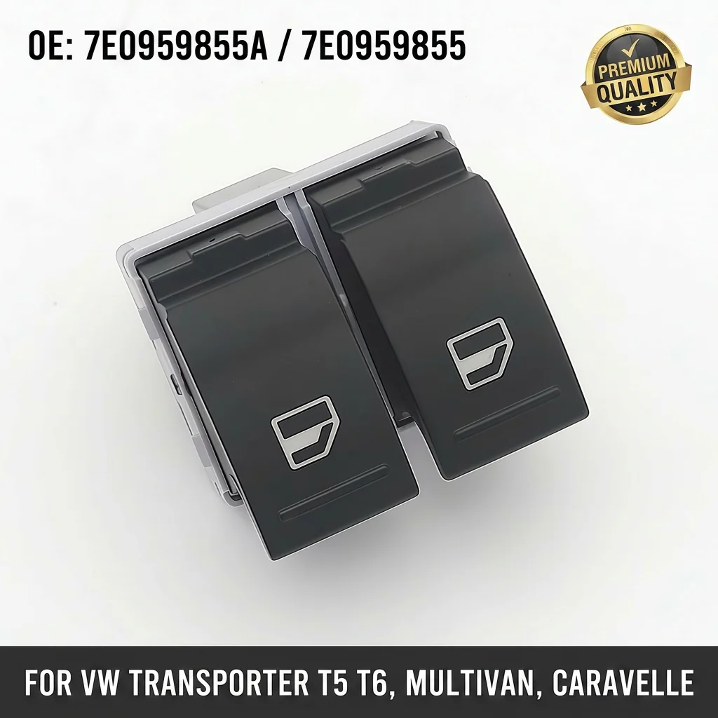 1pcs 7E0959855A Electric Power Window Double Switch for VW Transporter T5 T6 Caravelle Multivan 2003-2015 7E0959855