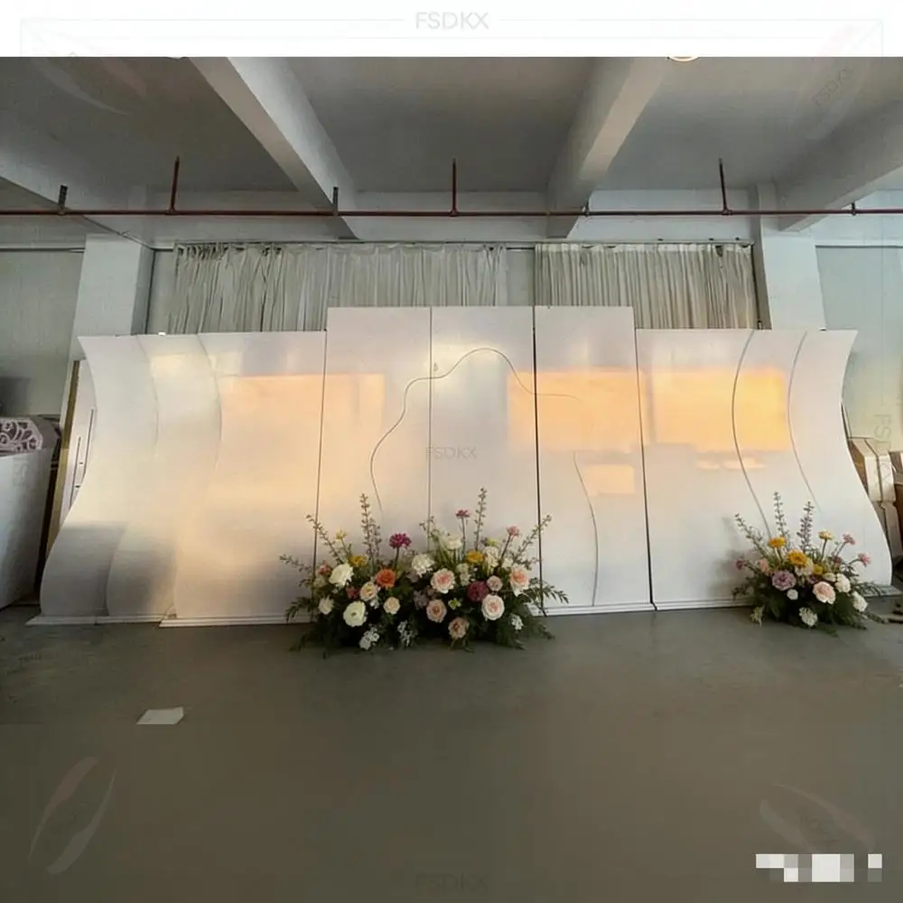 

Modern Style Wedding Furniture Decorations Wedding PVC Arch Backdrop 3d Panel Background for Bridal Stage Decor