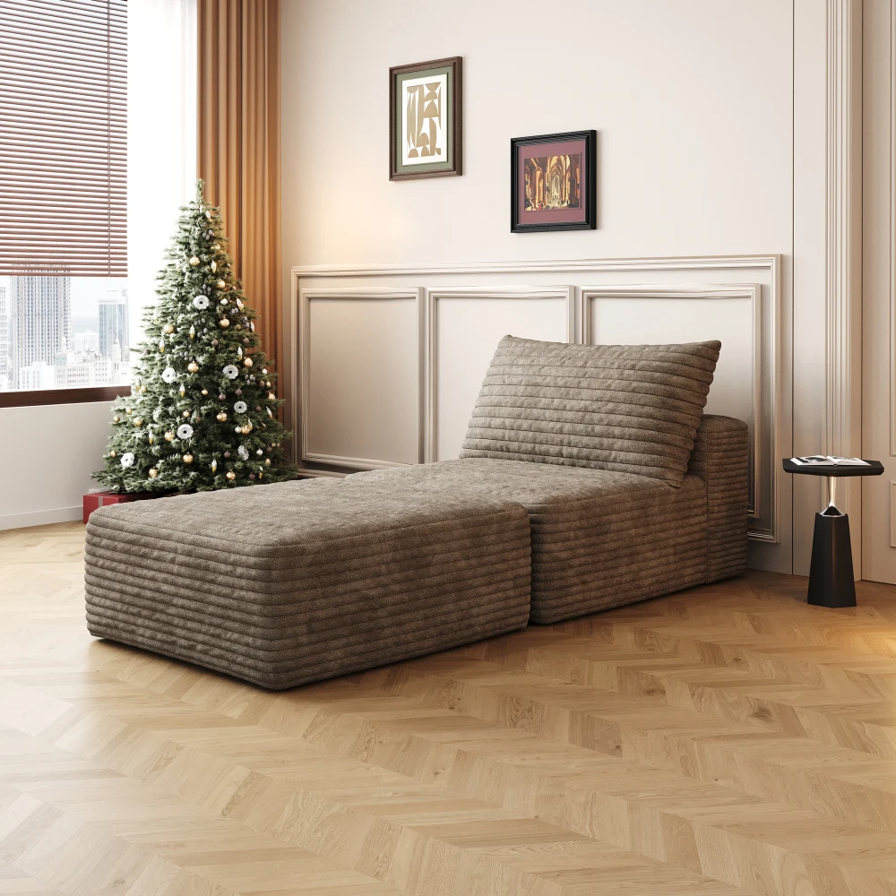 

66.9" sofa bed, convertible sleeper chair with pillows, back support, comfortable floor sofa lounge (plus corduroy fabric)