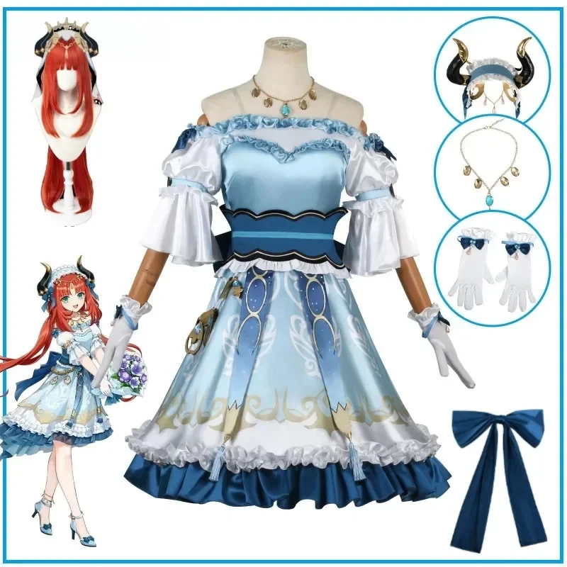 

☆SunlCos Genshin impact Nilou lovely maid dress women uniform Halloween carnival costume S-XXL new cosplay☆