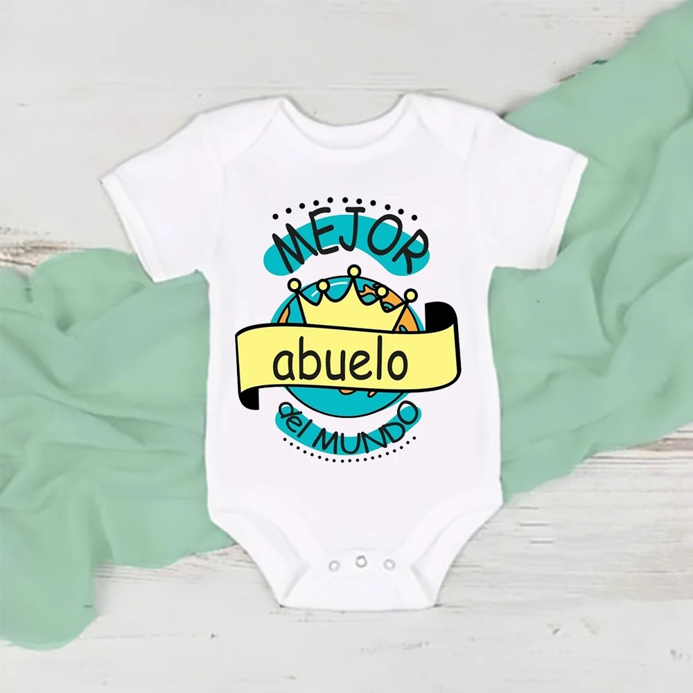

Лучший дедушка в мире, детское боди с испанским принтом, комбинезон с короткими рукавами для новорожденных, забавный комбинезон для младенцев, подарок для дедушки
