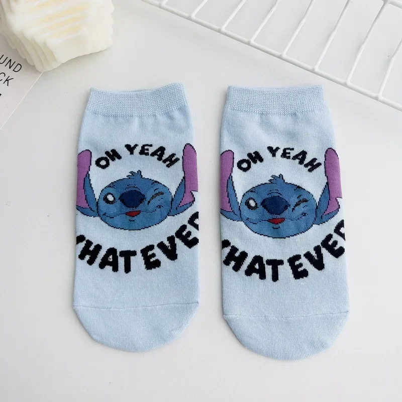 Anime Stitch Child Socks Mesh Boat Socks Disney Boys Girls Cotton Hosiery Cartoon Spring Summer Thin Socks Kids Birthday Gift