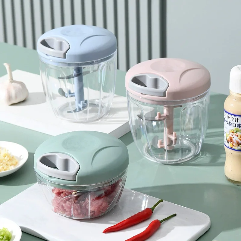 

Multifunctional Kitchen Cooking Accessories: 500/900ML Manual Meat Mincer + Garlic Chopper Crusher + Vegetable Onion Cutter