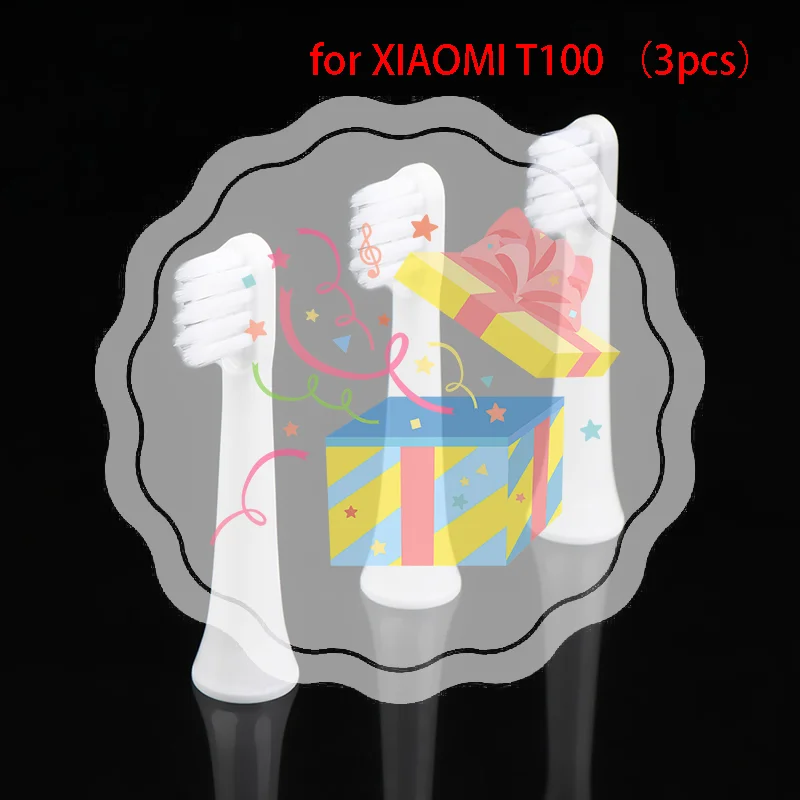 3pcs Sonic Electric Toothbrush for T100 Whitening Soft Vacuum  Replacment Heads Clean Bristle Brush Nozzles Head