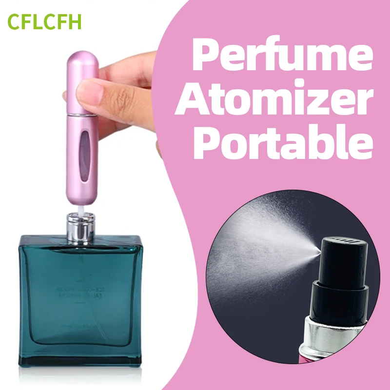 

Perfume Atomizer Portable Perfume Liquid Container Cosmetics Mini Aluminum Spray Traveling Alcochol Empty Refillable Bottle 5Ml