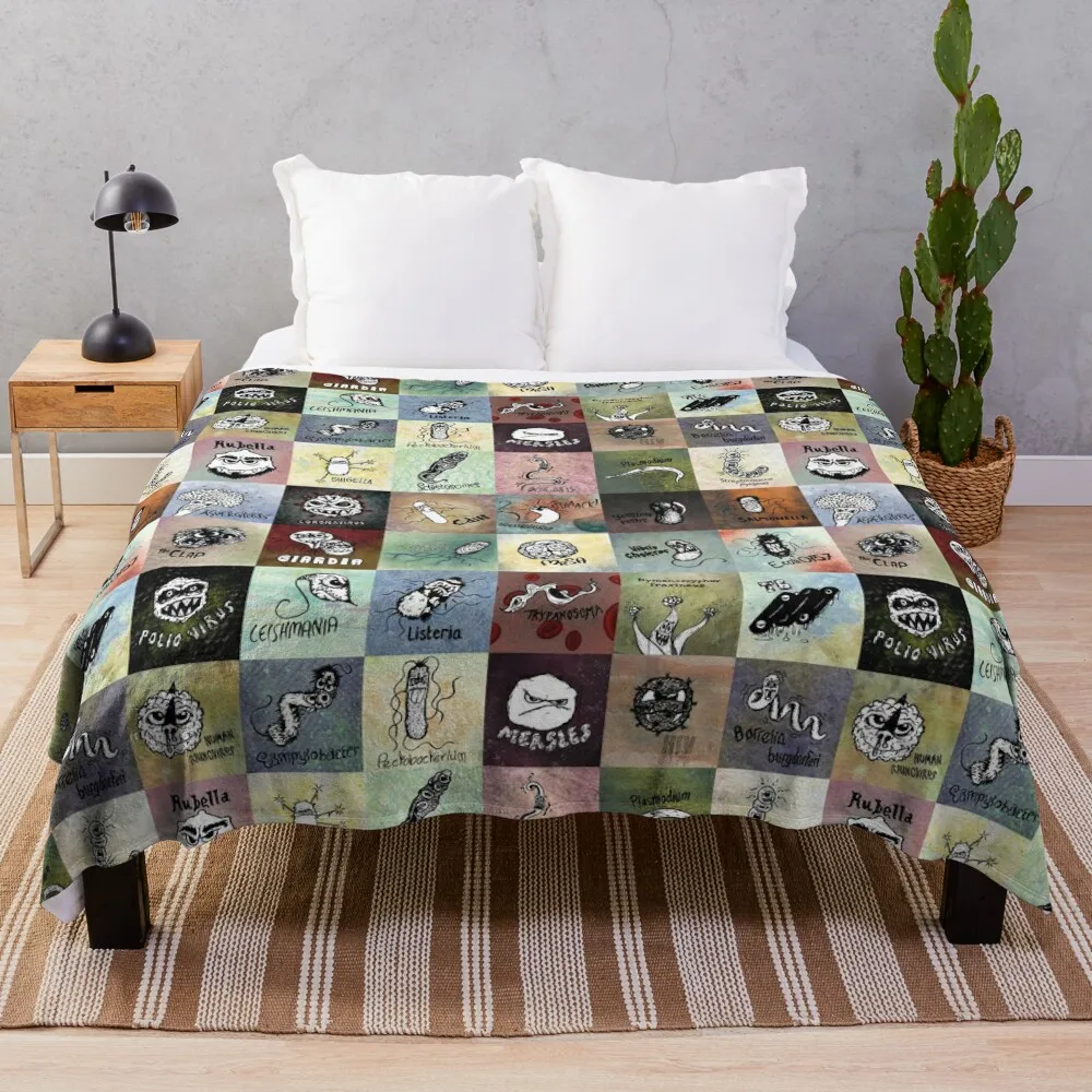 Pathogens - gotta catch them all? Throw Blanket Multi-Purpose Blankets For Bed Fashion Sofas Sofa Throw Blankets