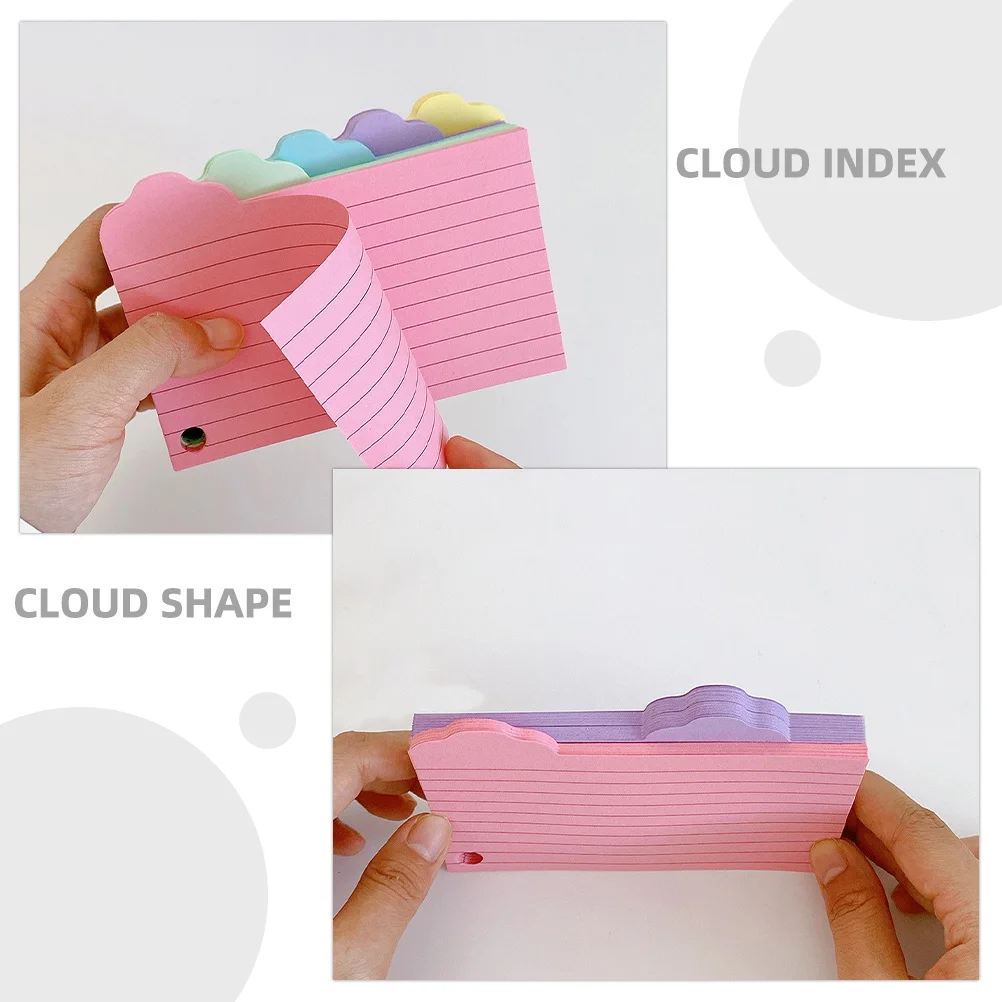 125 Sheets Cloud Index Memo Reminder Book Smooth Writing Paper Minimalist Design Study Cards Note Taking Pads